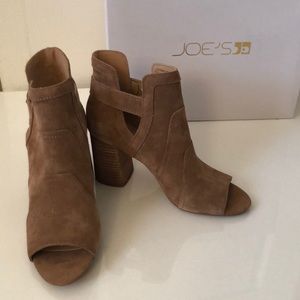 New Joe’s tan suede leather open-toed booties, 7